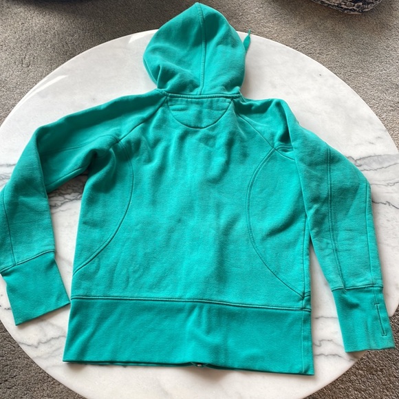 Gap Fit Turquoise Zip Down Hooded Sweatshirt - Size Medium - Picture 7 of 7